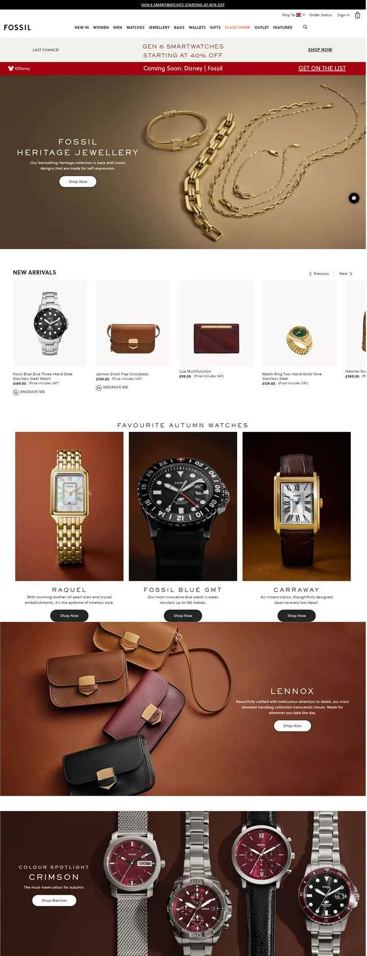 Fossil UK ウェブサイト: Fossil の腕時計、ハンドバッグ、ジュエリー、アクセサリー