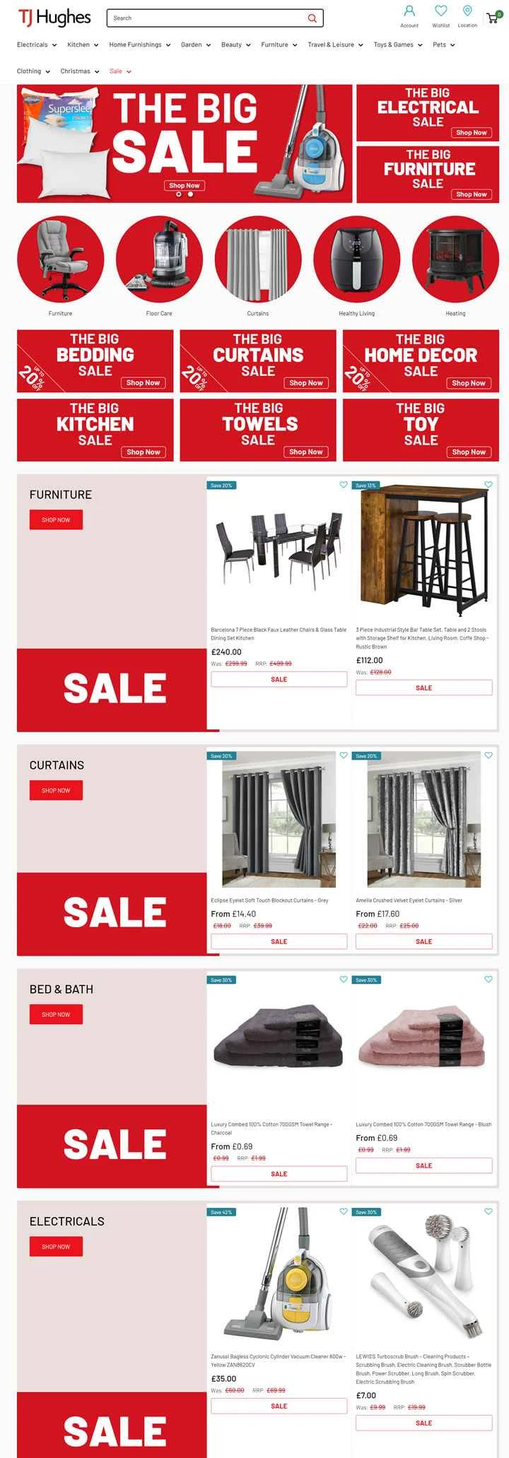 英国のディスカウントデパートチェーン：TJヒューズ