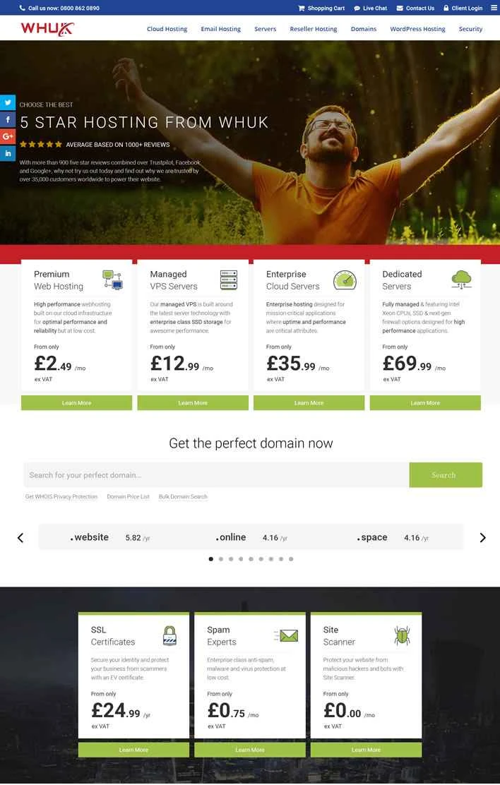 Web Hosting UK は、英国を代表する Web ホスティングおよびドメイン名プロバイダーです。