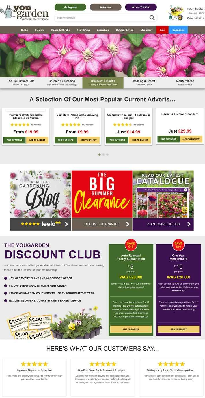 英国のオンラインガーデンセンター：You Garden