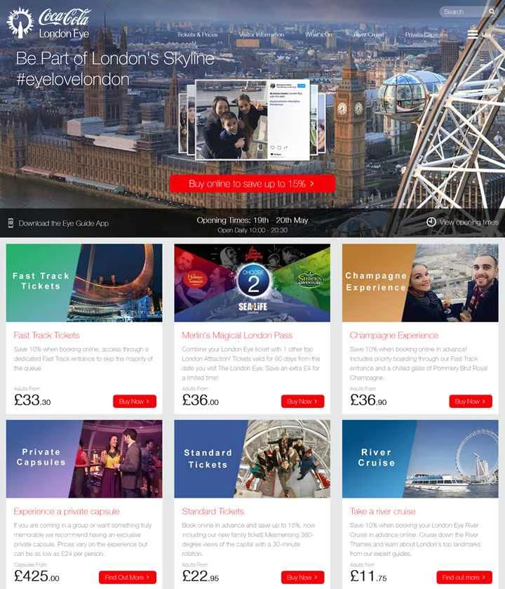 ロンドンアイのチケットオンライン予約：ロンドンアイ