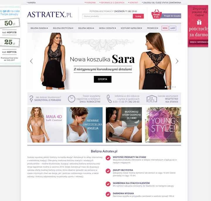ポーランドブランドのランジェリーと水着のオンラインストア：Astratex.pl