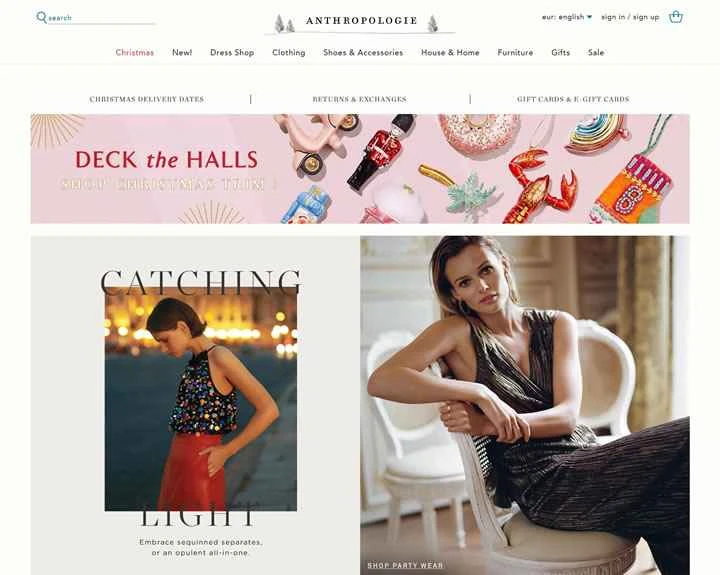 アンソロポロジー（イギリス）：アメリカの有名なカジュアルウェアと家庭用品のブランド。