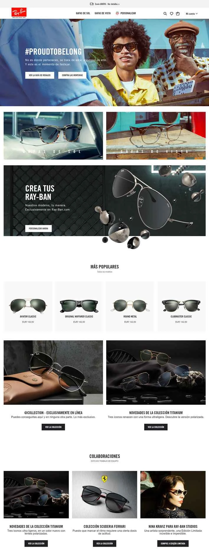 Ray-Ban Spain公式サイト：世界をリードするサングラスブランド