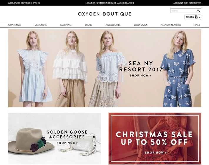 オキシジェン ブティックはロンドンで非常に人気のあるファッション ブティックです。