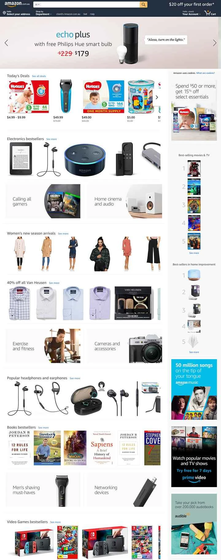 Amazon オーストラリアのウェブサイト: Amazon.com.au