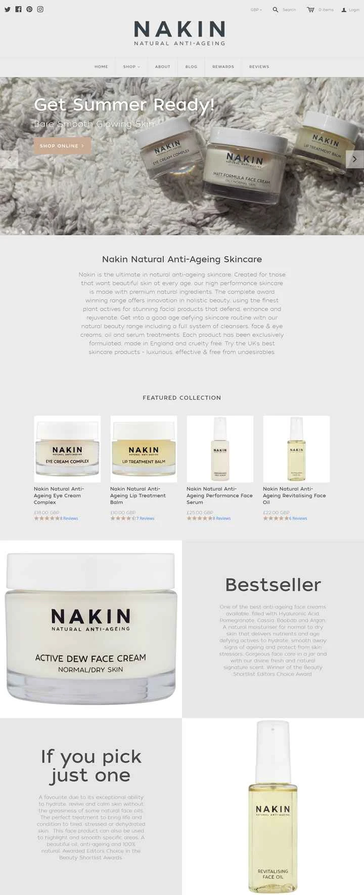 イギリスの天然アンチエイジングスキンケアブランド、Nakin Skin Care。