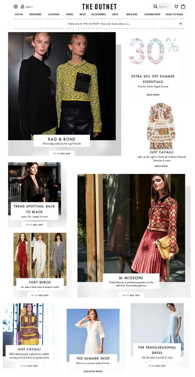THE OUTNET UK公式サイト：国際デザイナーブランドの割引ウェブサイト