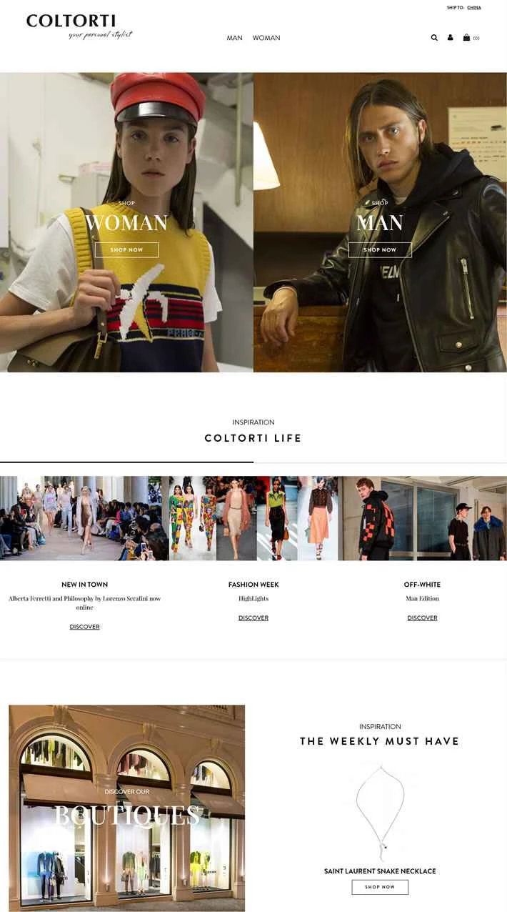 Coltorti Boutique 公式サイト: イタリアのデザイナーブランドを販売するブティック