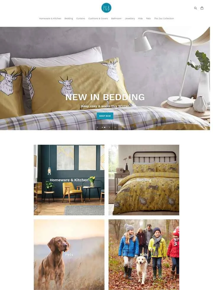 英国の家庭用品・寝具小売業者：P&B Home