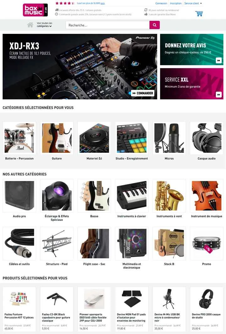 フランスのオンライン音楽ストア：Bax Music