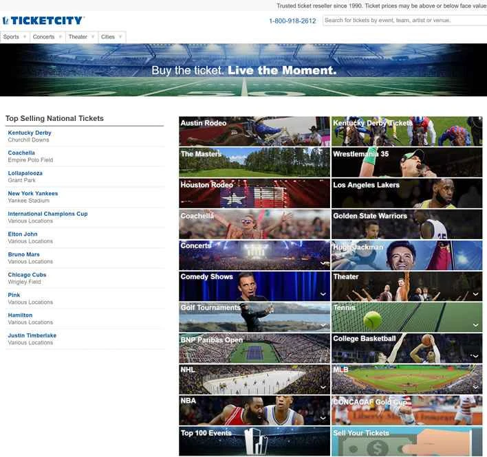 TicketCity は、スポーツやコンサートのチケットを売買する米国のウェブサイトです。