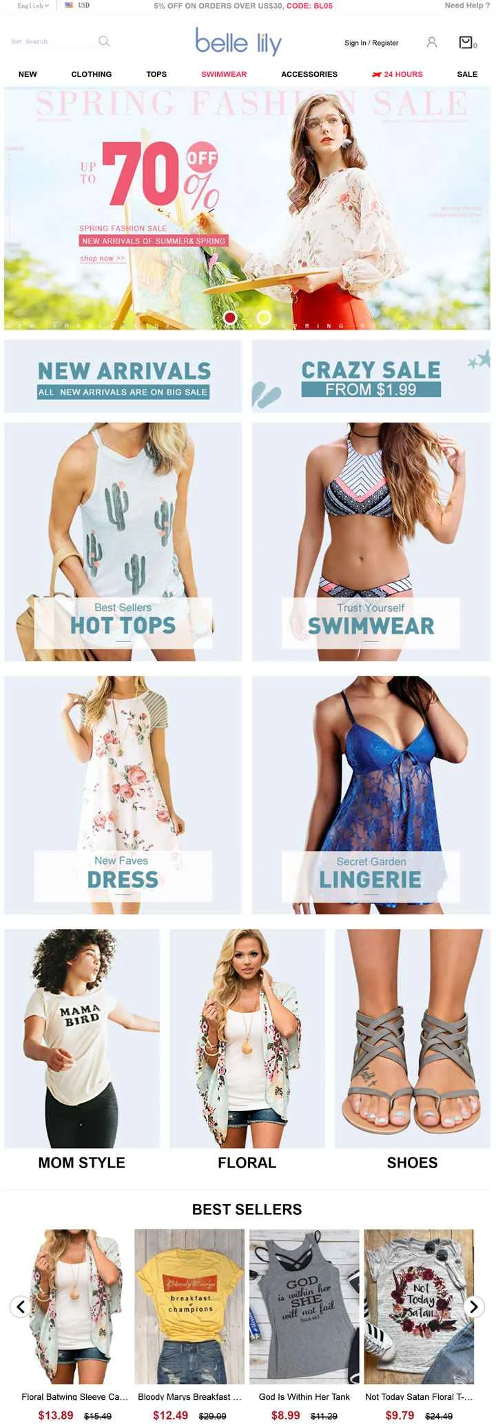 中国の越境オンラインファッション小売業者、Bellelily