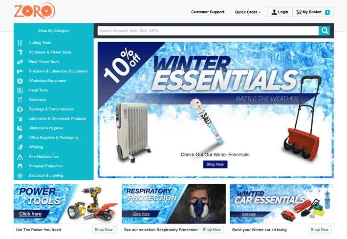 Zoro Tools (英国): 手工具、電動工具、個人用保護具。