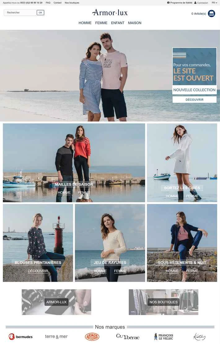 Armor Lux France 公式サイト: セーラー服、既製服、下着