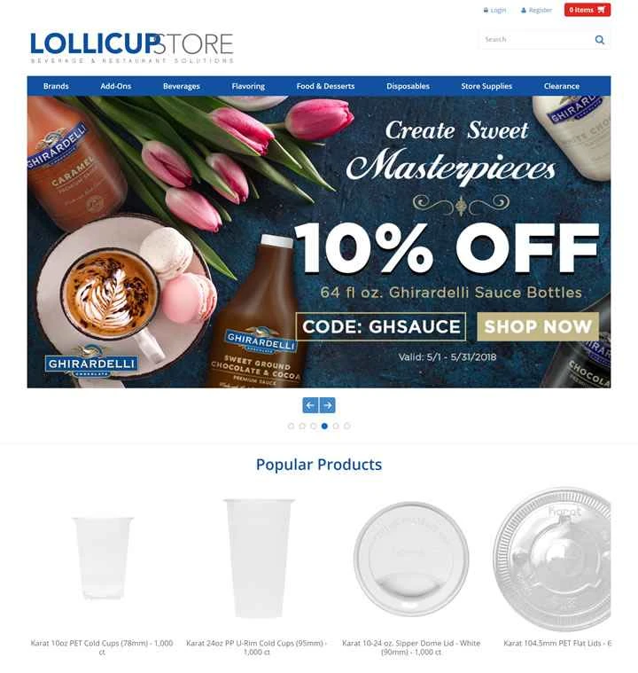 LollicupStore は、米国を拠点とするオンラインコーヒー、紅茶、レストランプロバイダーです。