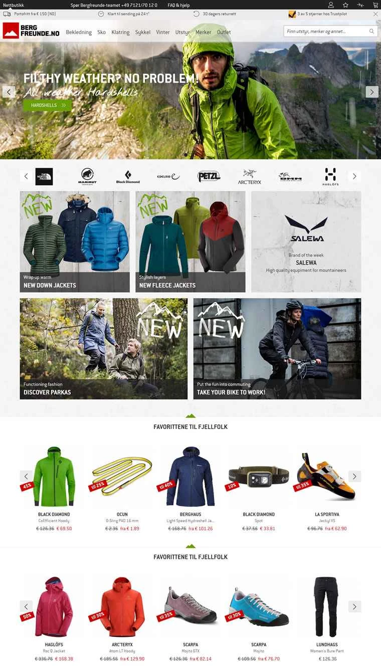 Bergfreunde Norway は、アウトドア用衣料および装備を扱うノルウェーのオンライン ストアです。