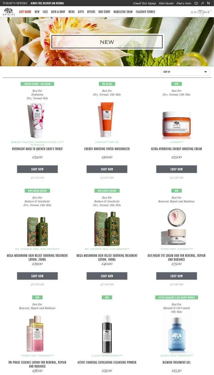 Origins UK公式サイト：エスティ ローダー カンパニーのプレミアム植物性スキンケアブランド