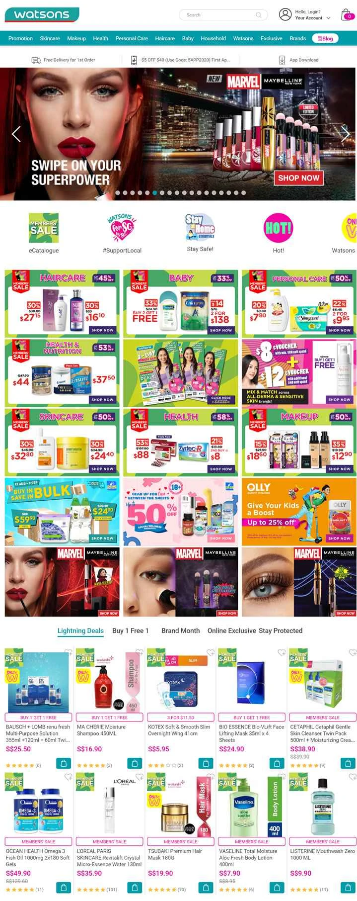 シンガポールNo.1の健康と美容の小売業者、ワトソンズ シンガポール。