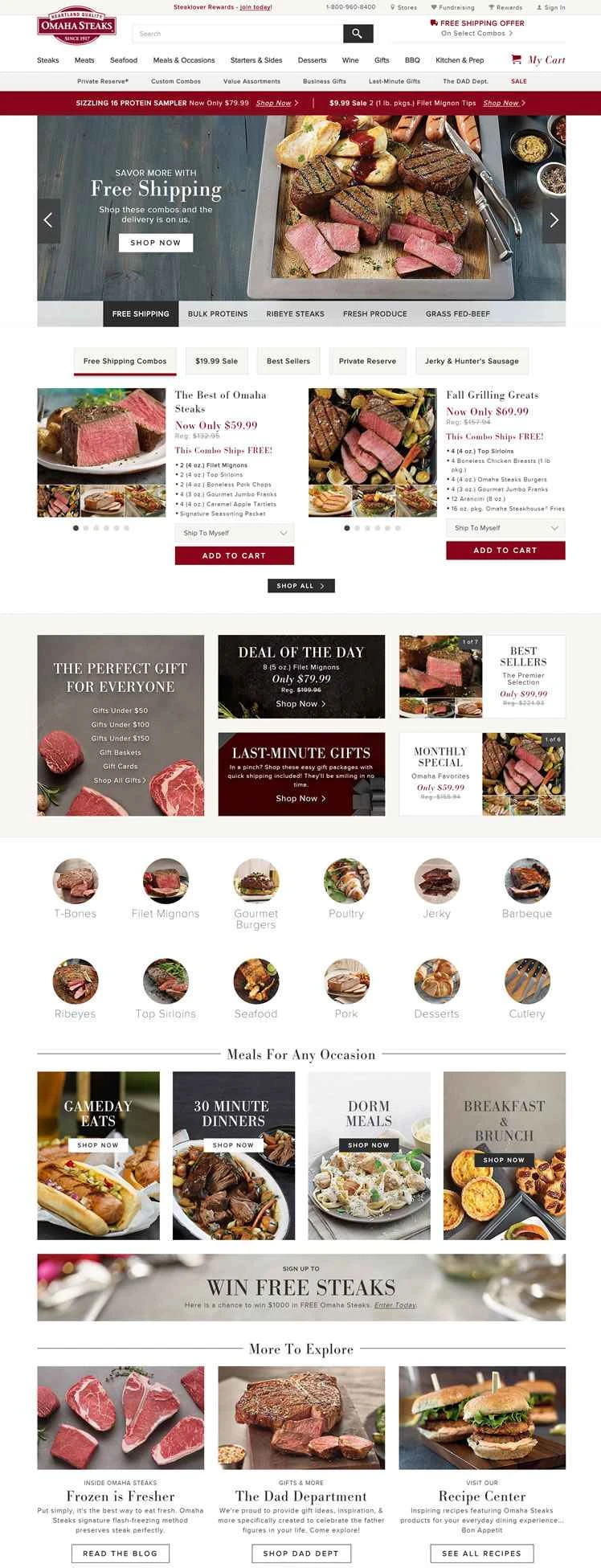 ステーキをオンラインで注文し、アメリカ国内に配達してもらう：オマハステーキ