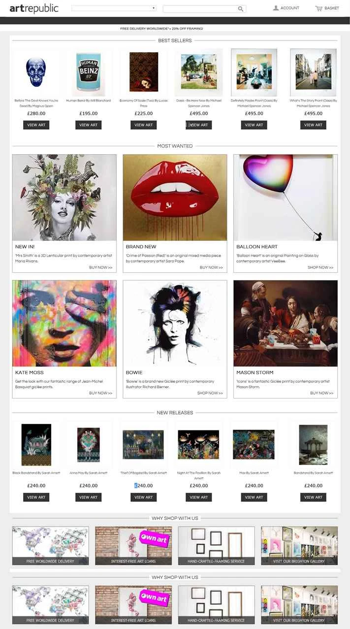 artrepublic は、オンラインアート小売の先駆者です。