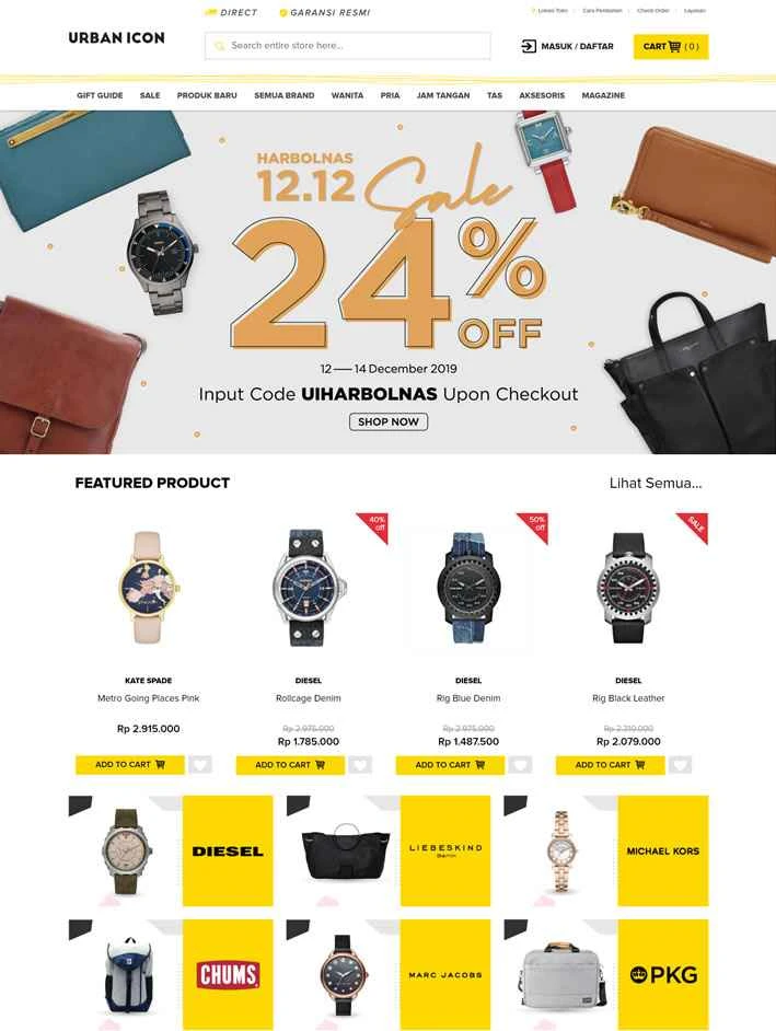 インドネシアの時計とバッグの店：アーバンアイコン