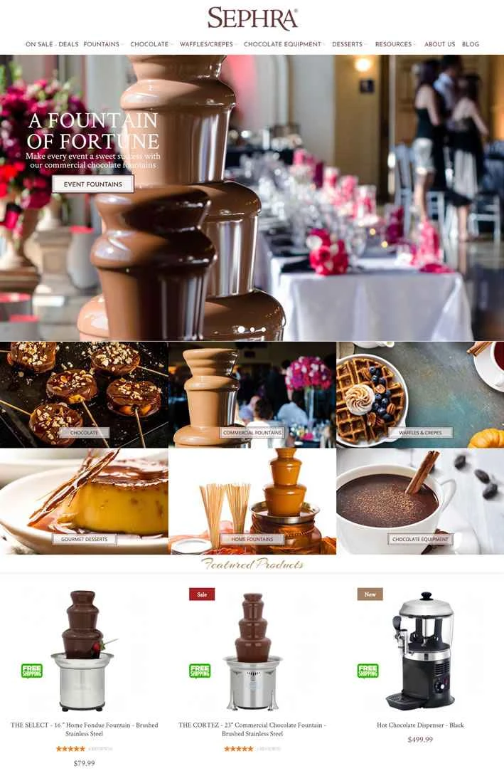 アメリカのチョコレートファウンテンブランド：セフラ