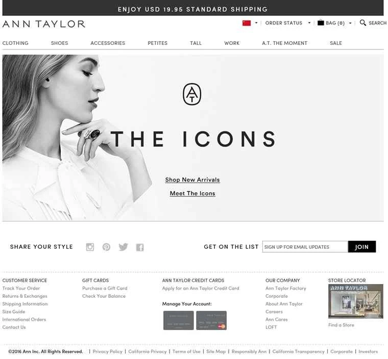 アン・テイラー公式サイト：米国最大の女性向け製品メーカーの一つ