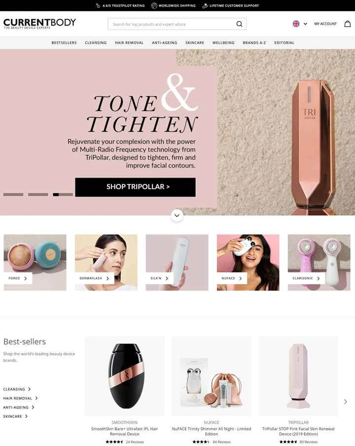 Currentbody（米国/カナダ）：美容機器の専門家