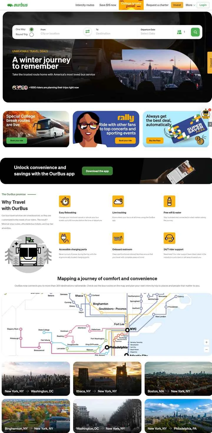 アメリカで最も人気のある公共交通機関「OurBus」を利用しましょう