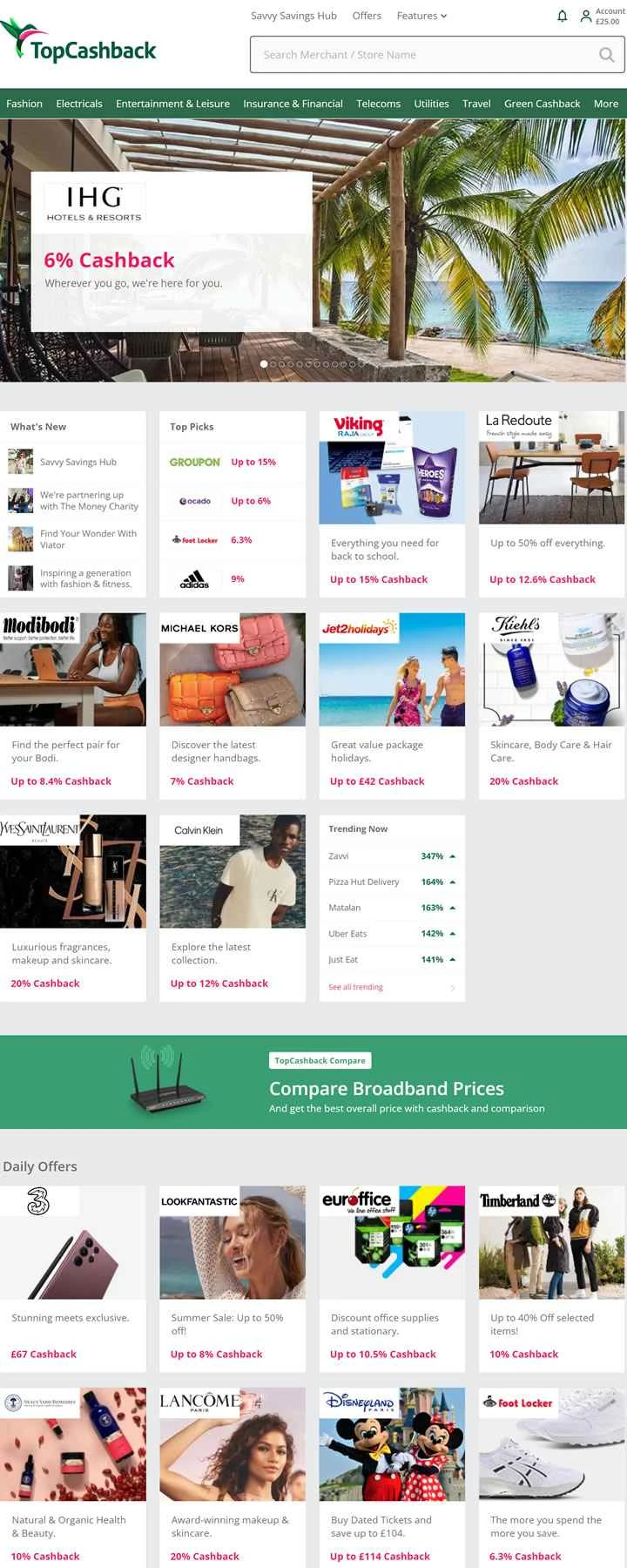 TopCashback UK: 英国No.1のキャッシュバックウェブサイト