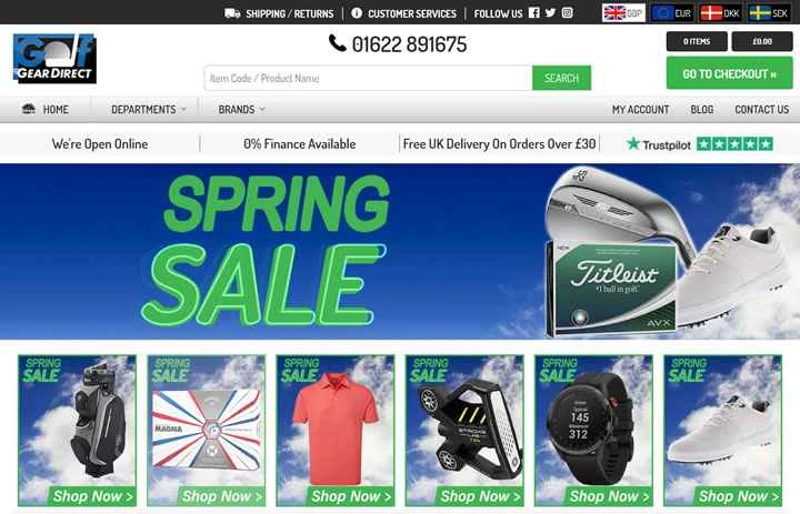 英国有数のオンラインゴルフ用品販売店、Golfgeardirect