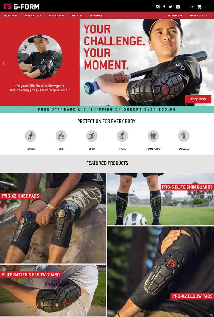 G-Form Protective Gear 公式ウェブサイト: American Sports Protective Equipment