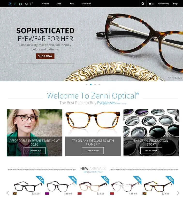 アメリカのオンライン眼鏡小売業者、Zenni Optical。