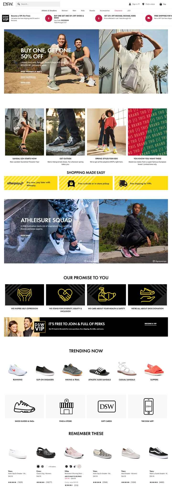 DSW は、米国最大級の国際ブランドの靴とバッグの専門デパートです。