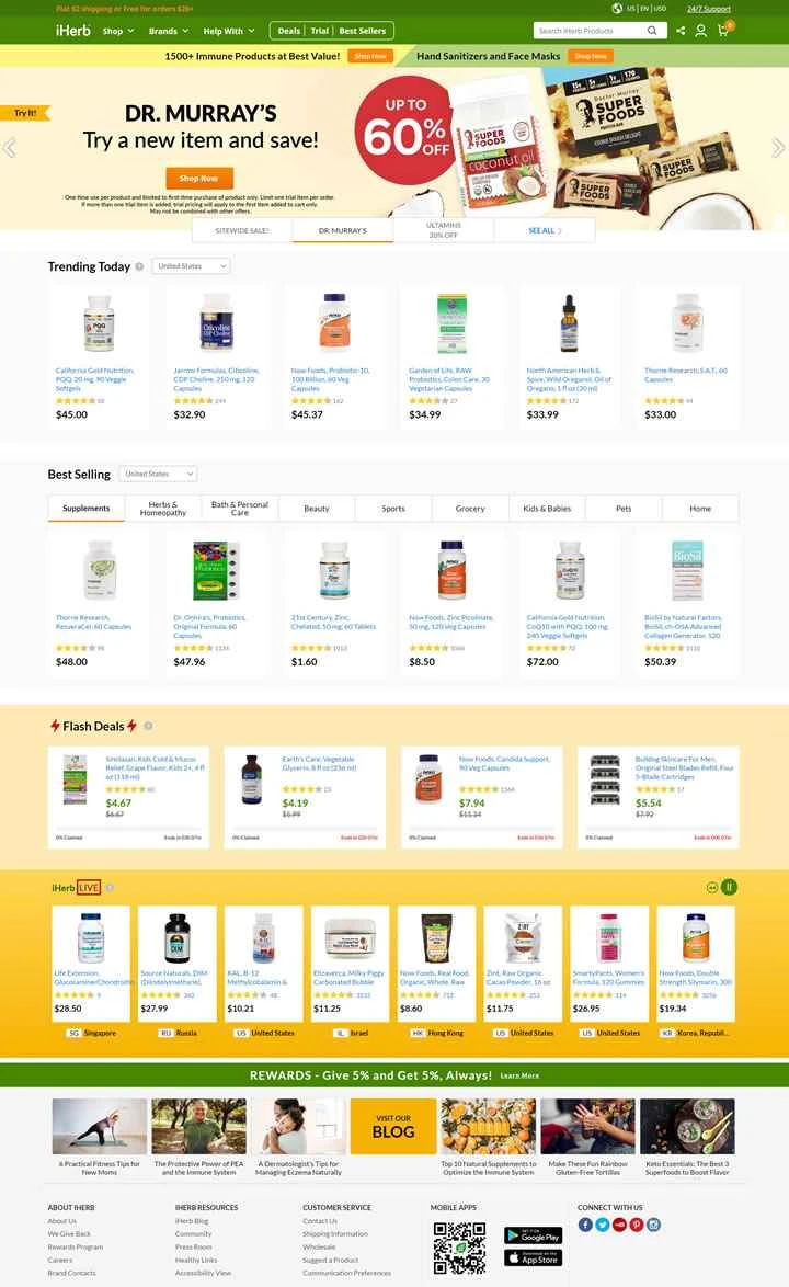 自然健康製品を世界中に直接発送：iHerb.com