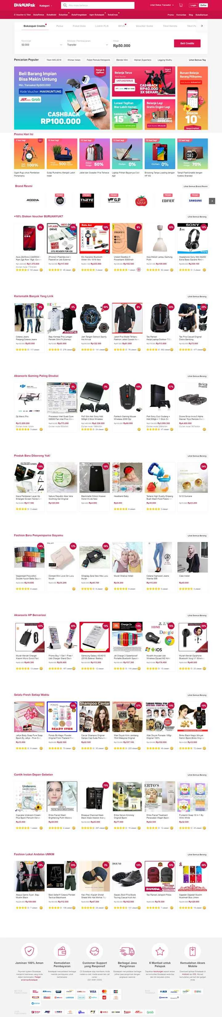 Bukalapak、インドネシアの信頼できるオンライン取引ウェブサイト。