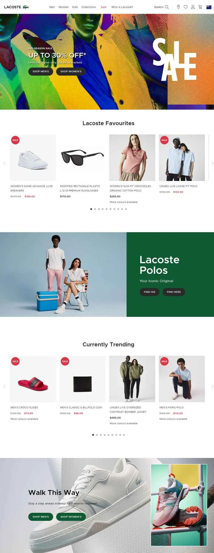 ラコステ ニュージーランド ウェブサイト: 衣料品、靴、アクセサリー