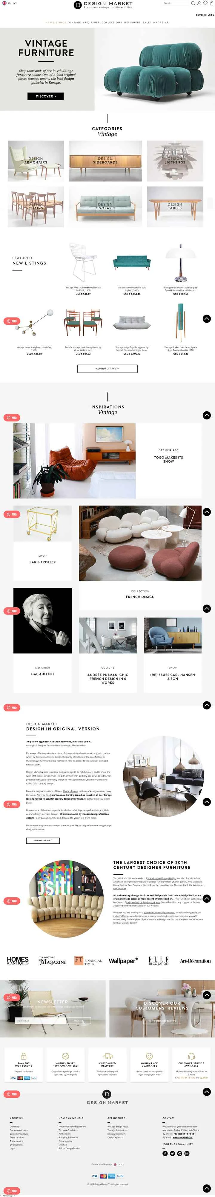 デザインマーケット：ヨーロッパを代表するオンラインヴィンテージ家具プロバイダー
