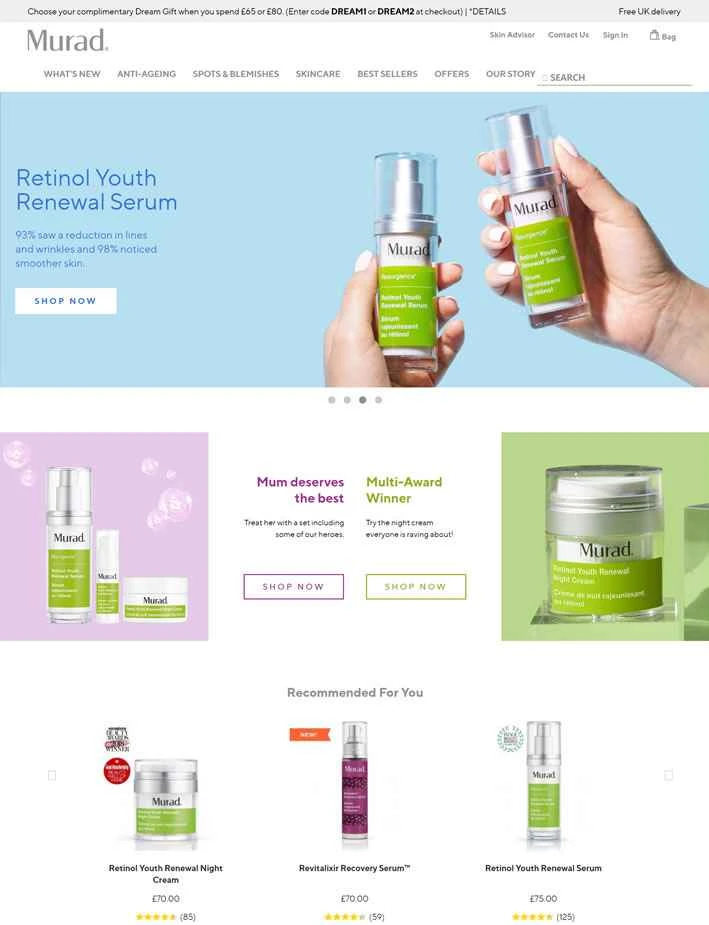 Murad UK 公式ウェブサイト: ニキビ治療とアンチエイジング製品を専門とするアメリカの化粧品ブランド。