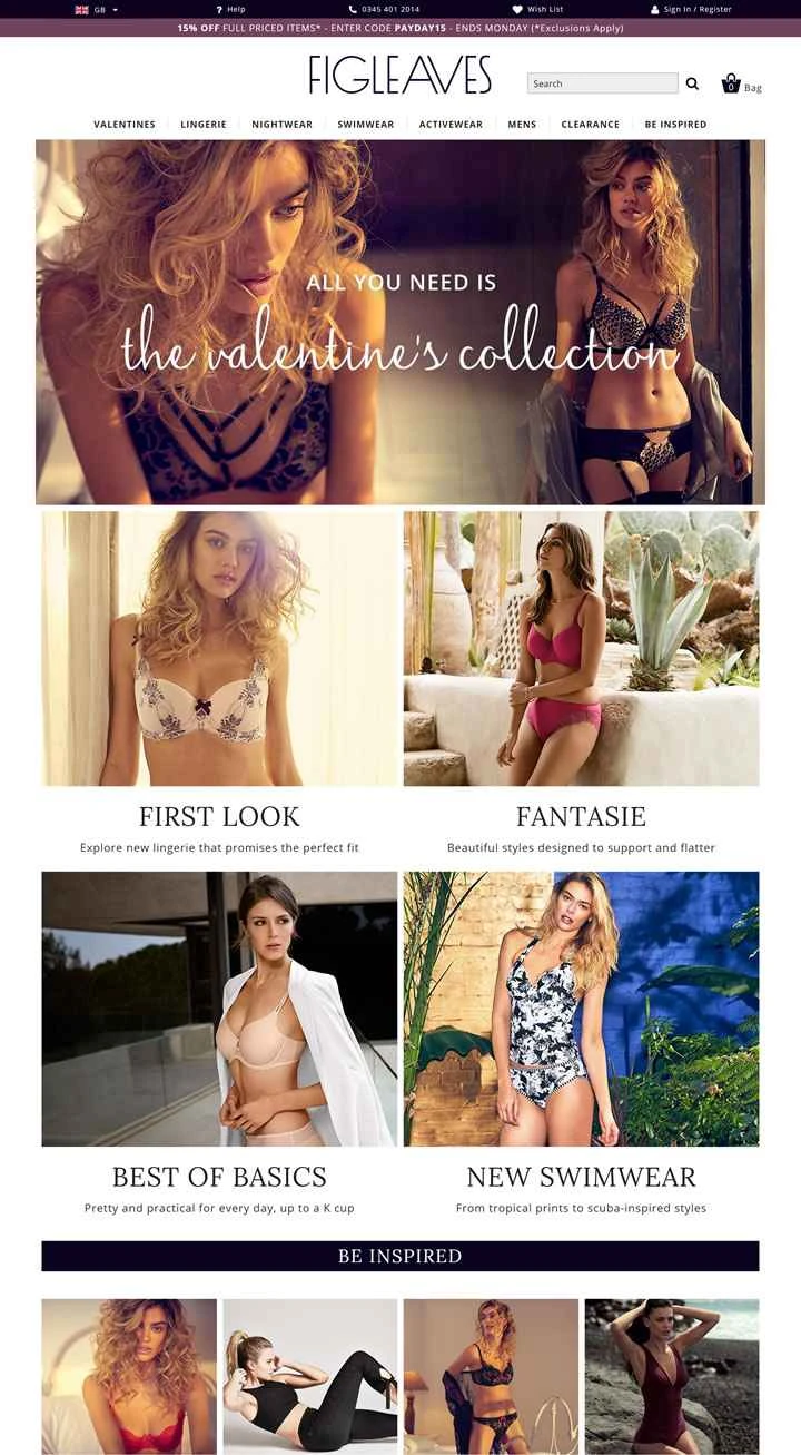 Figleaves は、英国を拠点とする男性および女性向けの高級ランジェリーと水着のオンライン小売業者です。
