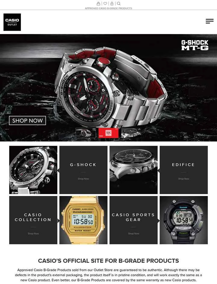 カシオB級品公式サイト：カシオアウトレット