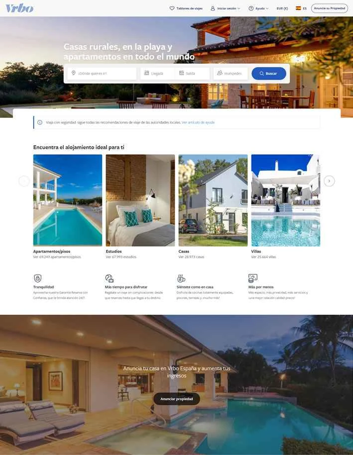 Vrbo スペイン: 休暇用アパートメント（アパート、カントリーハウスなど）を予約