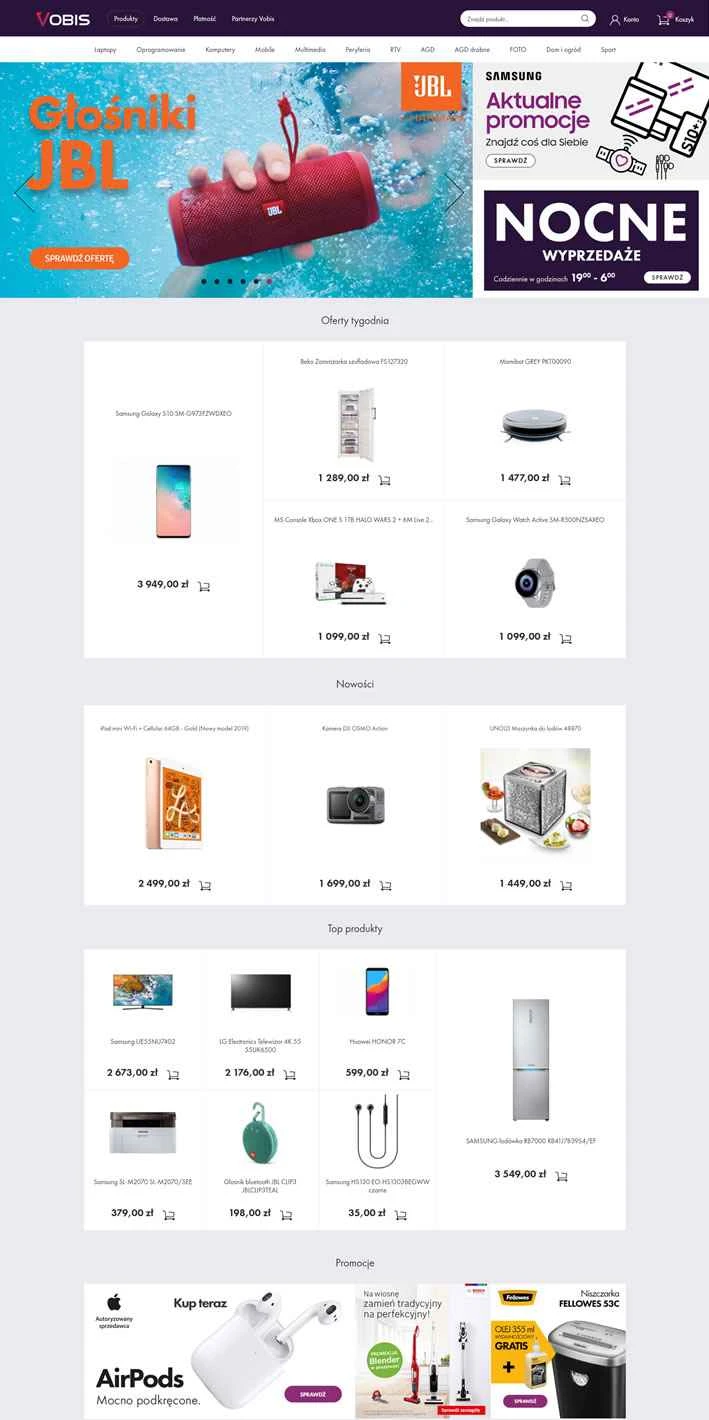 Vobis、ポーランドの電子機器ショッピング ウェブサイト