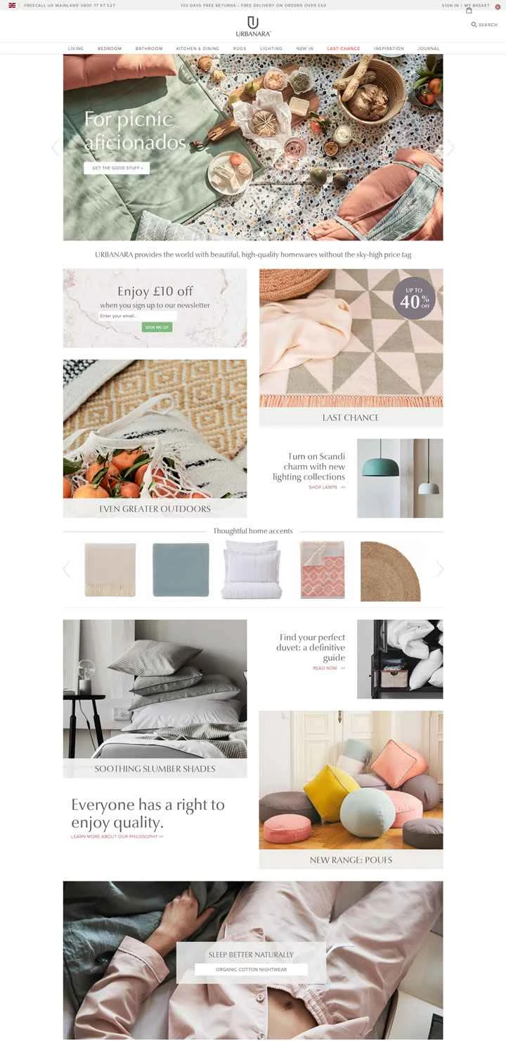 英国の高級オンラインホームファニシングブランド、URBANARA