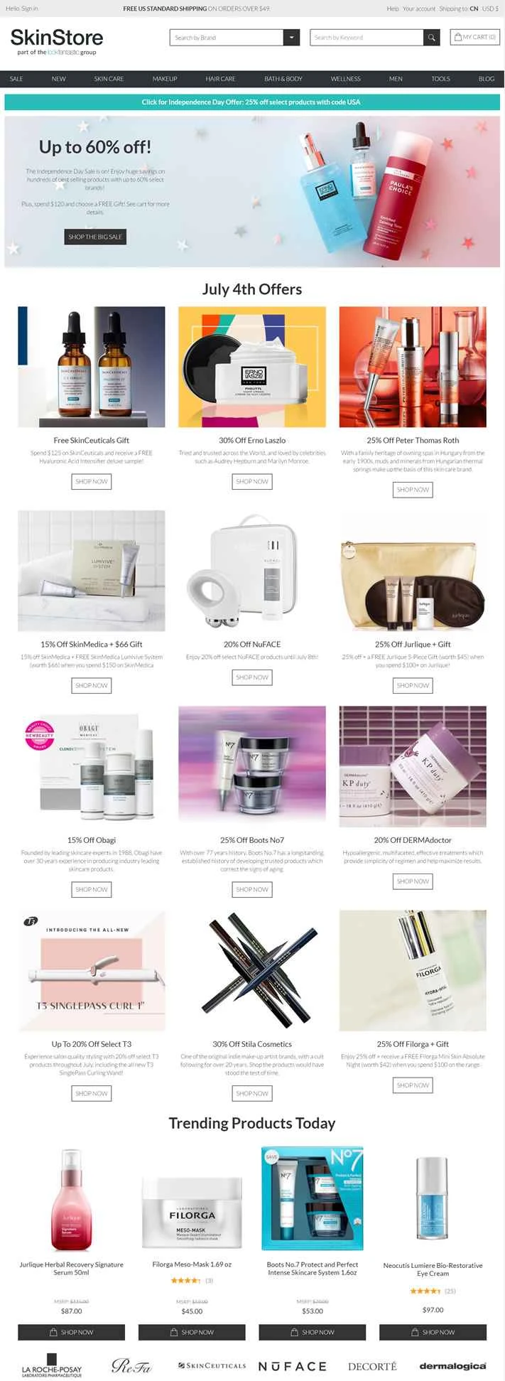 世界最大のオンライン化粧品小売業者、SkinStore