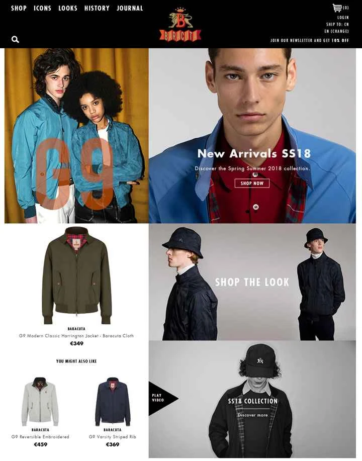 バラクータ公式サイト：ハリントンジャケット、G9、G4、G10など