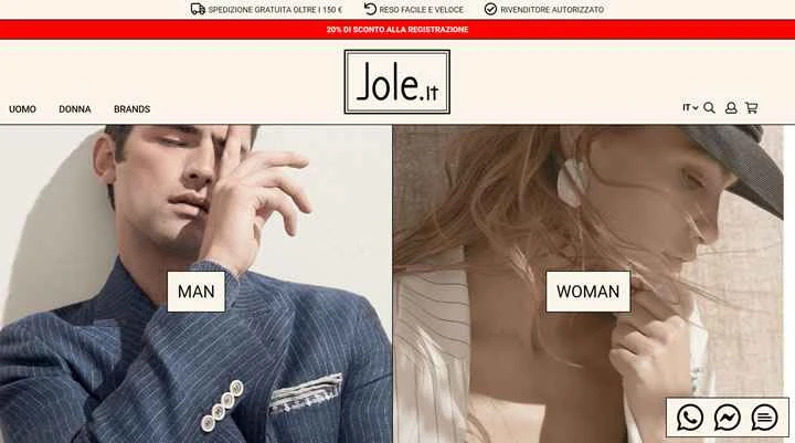 イタリアの高級ブランドのオンラインブティック：Jole.it