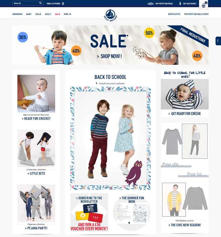 ヨーロッパ最大の乳幼児用衣料・下着メーカー、プチバトー。