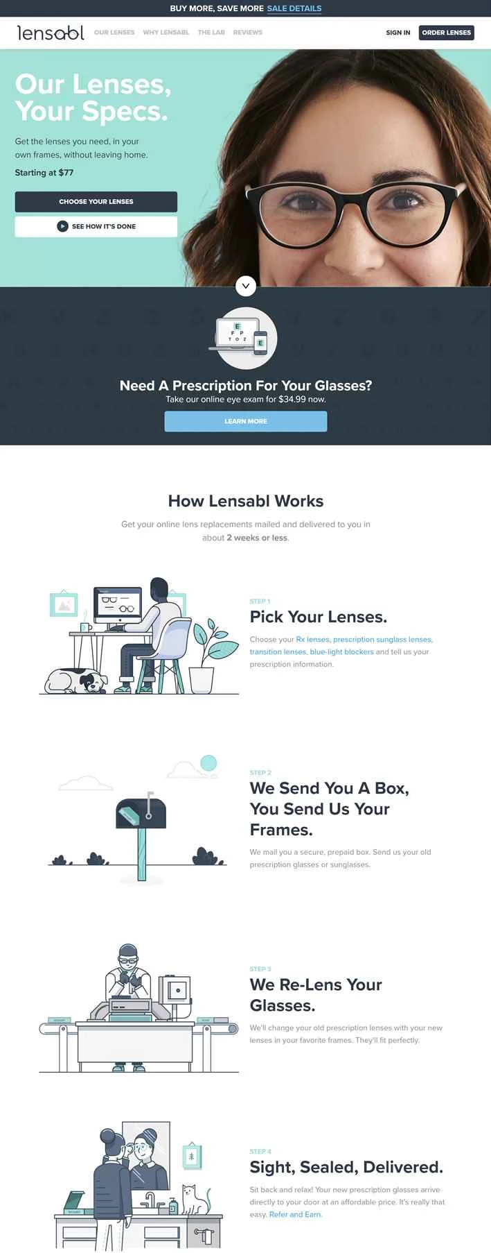 自宅で処方レンズを交換：Lensabl